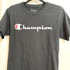 Men’s Black Champion Short Sleeve T-shirt, Size Small